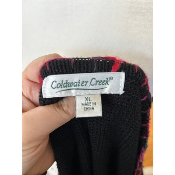 Vintage Coldwater Creek Black Rabbit Hair Playing Cats Cardigan - Picture 5 of 8